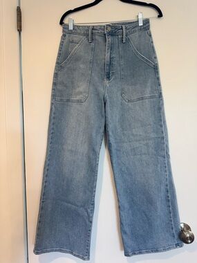 Just Black High-Rise Wide-Leg Jeans - Light Blue Wash